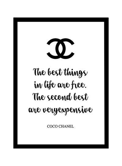 Coco Chanel Quotes Poster With Frame White/Black 40x55centimeter price UAE | Noon kanbkam
