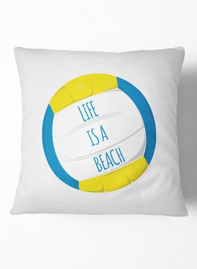Buy Throw Pillow Beach Life Is Polyester Multicolour 16x16inch in UAE