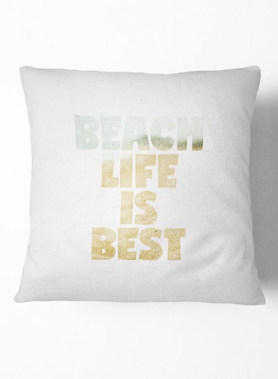 Buy Throw Pillow Beach Life Is Best Polyester Multicolour 16x16inch in Saudi Arabia