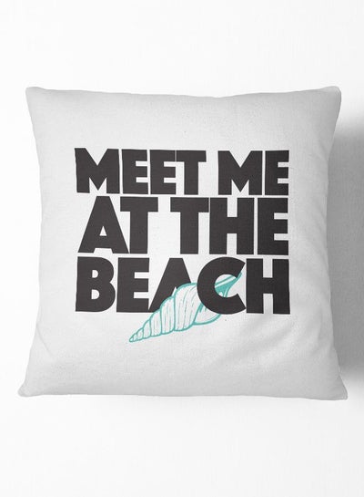 Buy Throw Pillow Beach Meet Me Polyester Multicolour 16x16inch in UAE