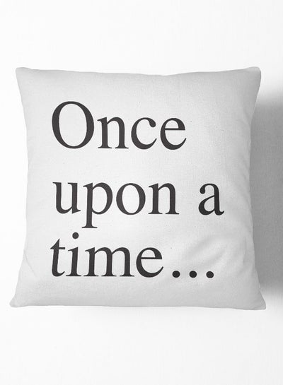 Buy Throw Pillow Once Upon A Time Polyester White 16x16inch in UAE