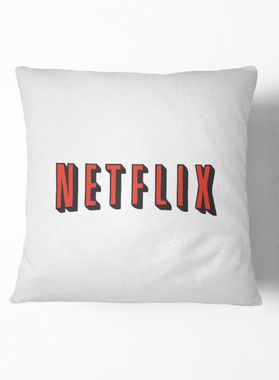 Buy Throw Pillow Netflix Black polyester White 16x16cm in UAE