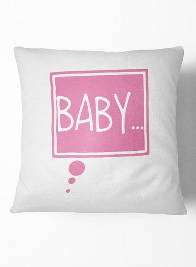 Buy Throw Pillow Baby Polyester White 16x16inch in UAE