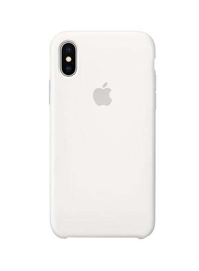 Buy Silicone Case Cover For Apple iPhone Xs White in UAE