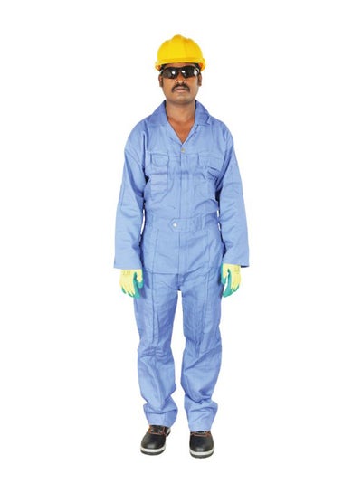 Buy Cotton Safety Coverall Petrol Blue XXXXL in UAE