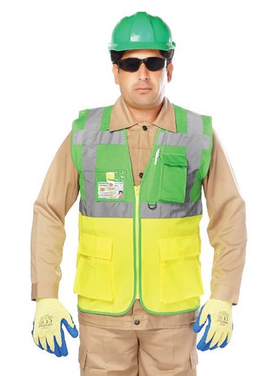 Buy Reflective Safety Vest Yellow/Grey/Green Large in UAE