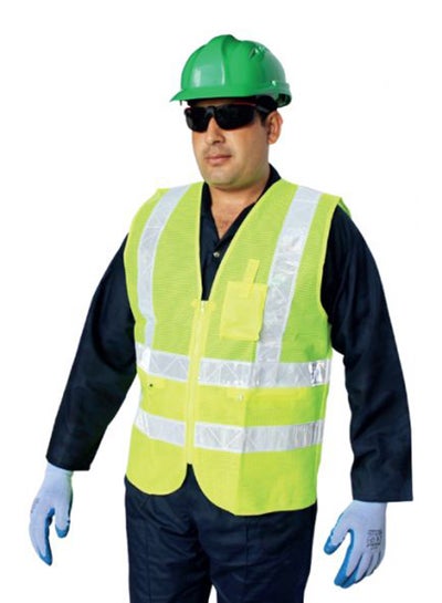 Buy Reflective Safety Net Vest Yellow XL in UAE