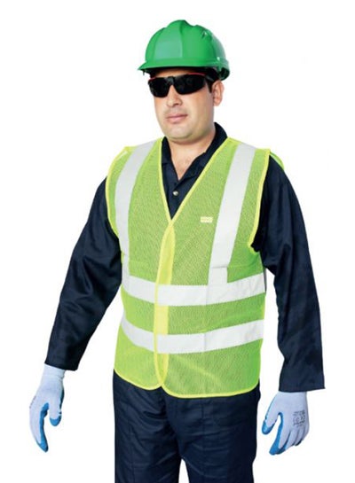 Buy Reflective Net Vest Green/White/Yellow Large in UAE