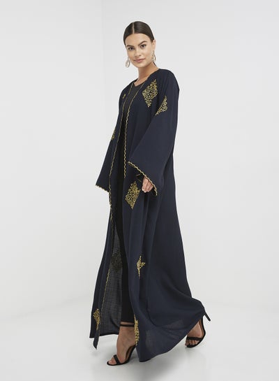 Buy Classic Abaya Blue/Yellow in UAE