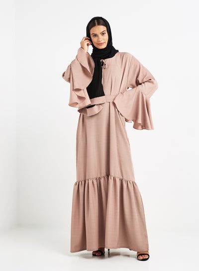 Buy Classic Abaya Peach/Black in UAE