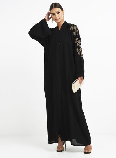 Buy Classic Abaya Black/Grey in UAE