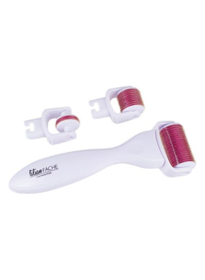 Buy 3-In One Derma Roller Kit White/Pink in UAE