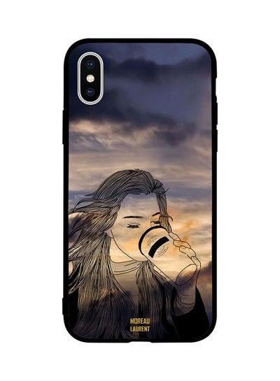 Protective Case Cover For Apple iPhone XS Max Doodle Girl Drinking