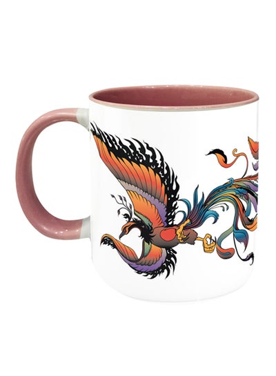 Buy Phoenix Printed Coffee Mug White/Orange/Red in UAE