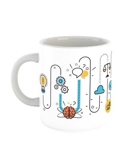 Buy Idea To Success Printed Coffee Mug White/Grey/Blue in UAE