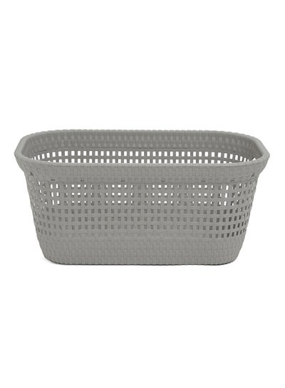 Buy Rattan Laundry Basket Grey 45Liters in UAE