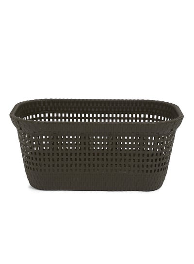 Buy Rattan Laundry Basket Brown 45Liters in UAE