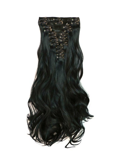 Buy 12 Piece Long Wavy Hair Extension Black 60centimeter in Saudi Arabia