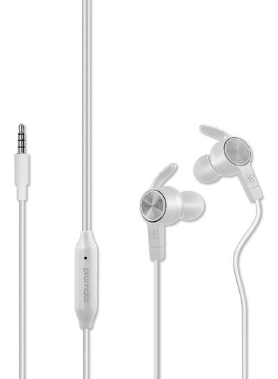 Buy Earphones, High-Quality Stereo Sports Earbuds In-Ear Magnetic Headphones with Built-In Microphone, Noise Cancelling and Tangle Free Wires for Workout, Running, Smartphones, Tablet, Nirvana Wite White in Saudi Arabia