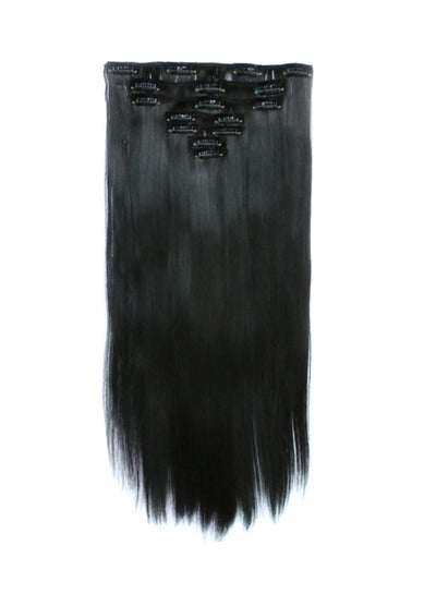 Buy 7 Pieces Straight Hair Extension Black 55cm in UAE