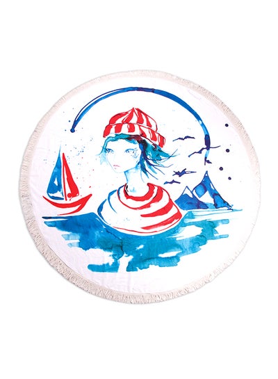 اشتري Anemoss Sailor Girl Printed Beach Towel أبيض/أزرق/أحمر/أصفر 150 سنتيمتر في الامارات