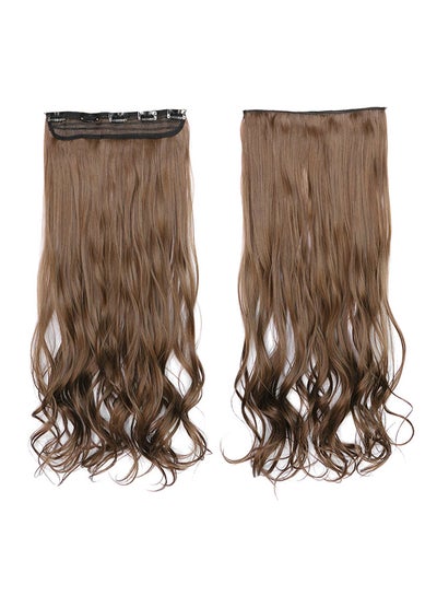 Buy 5-Clip Wavy Hair Extension Brown 70centimeter in UAE