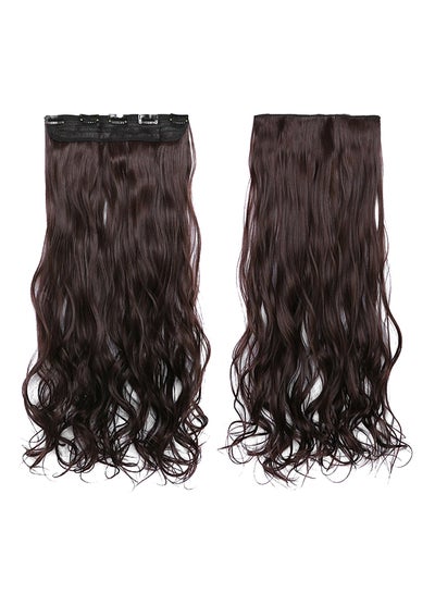 Buy 5-Clip Wavy Hair Extension Brown 70cm in UAE