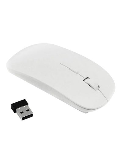 Buy Slim Wireless Mouse With Nano Bluetooth USB Receiver White in Saudi Arabia