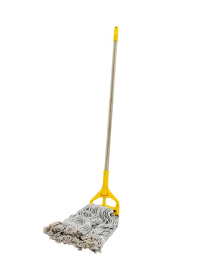 Buy Floor Cleaning Mop White/Yellow/Silver in Saudi Arabia