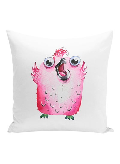 Buy Cartoon Owl Decorative Pillow polyester White/Pink/Green 16x16inch in UAE