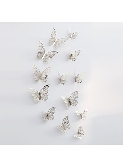 Buy 3D Butterfly Wall Stickers Multicolour 15 x 15 x 5cm in Saudi Arabia