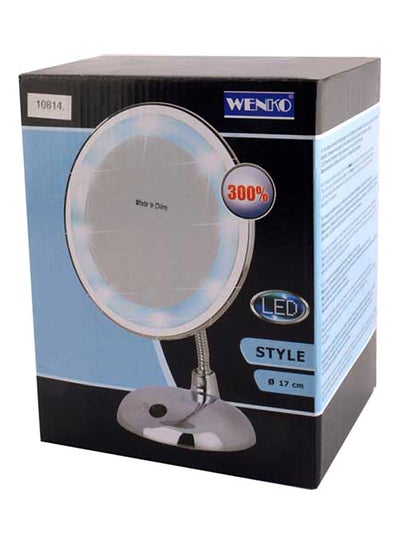 Buy LED Standing Style Mirror Clear/Silver in Saudi Arabia