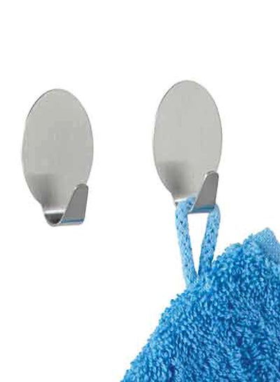 Buy 2-Piece Maxi Wall Hook Set Silver in Saudi Arabia