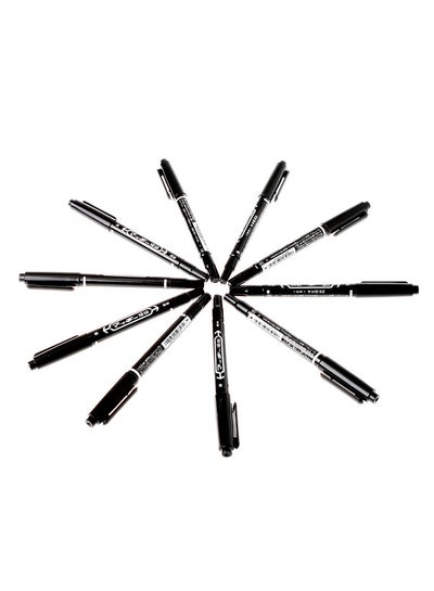 Buy 10-Piece Tattoo Marker Set Black in UAE