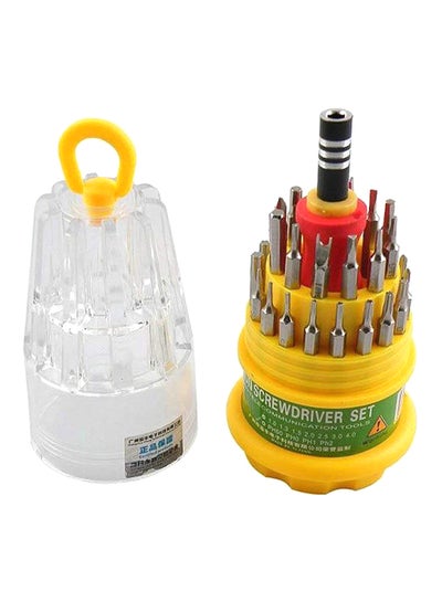 Buy 32-Piece Screwdriver Set Red/Yellow/Silver in UAE