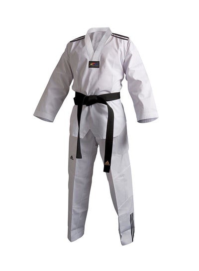 Buy Adi Club III Martial Arts Suit Set - White/Black 190cm in UAE