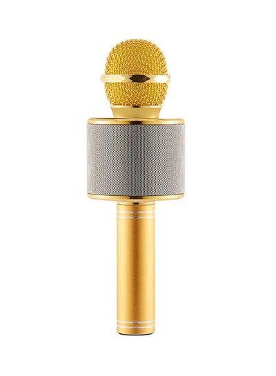 Buy Wireless Bluetooth Karaoke Microphone Gold in Saudi Arabia