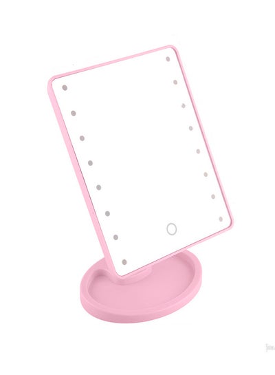 Buy Makeup Mirror With LED Lights Pink 14x8x5inch in Saudi Arabia
