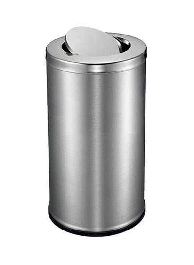 Buy Waste Bin With Swing Lid Silver 73x38centimeter in Saudi Arabia