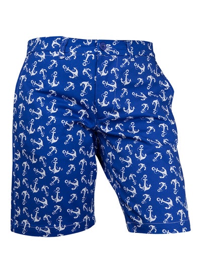 Buy Anemoss Anchor Mid-Rise Shorts White/Blue in UAE