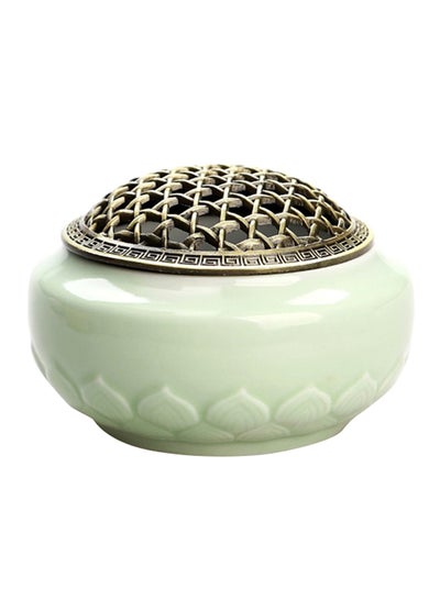 Buy Ceramic Ge Kiln Celadon Incense Burner Copper/White 9.5x6.5centimeter in UAE