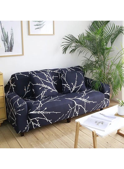 Buy Twigs Design Sofa Slipcover Blue/White XL in Saudi Arabia