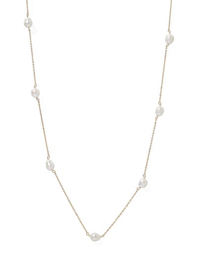 Buy Cultivated Pearl Gold Plated Chain Necklace in UAE