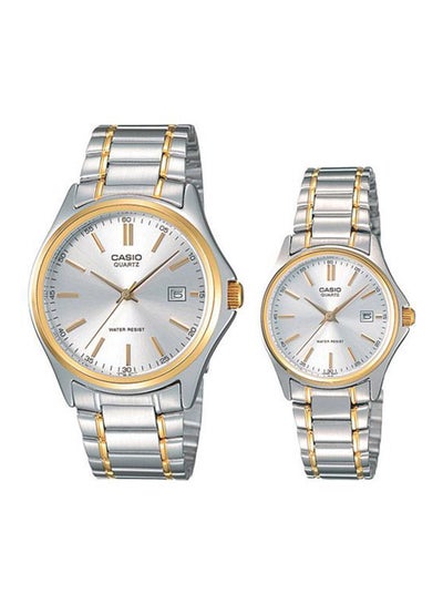 Buy Water Resistant Analog Couple Watch Set MTP/LTP-1183G-7A in UAE