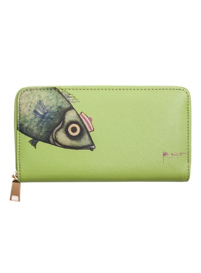 Buy Pistacihio Printed Purse Green in UAE