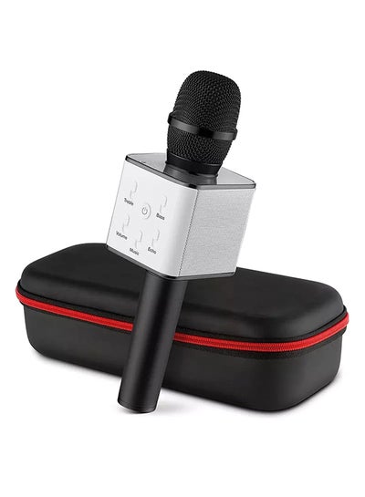 Buy Q7 Bluetooth Karaoke Microphone With Speaker wireless-microphone-black Black/White in Saudi Arabia