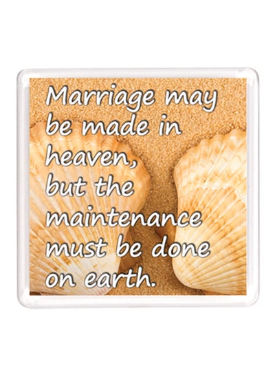 Buy Dubai Love Marriage Quote Magnet Beige/White in UAE