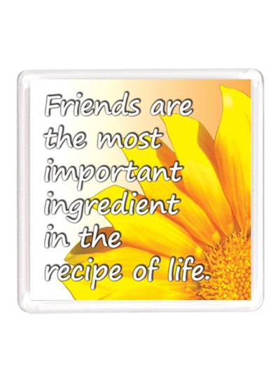 Buy Dubai Friendship Quote Magnet Yellow/White in UAE