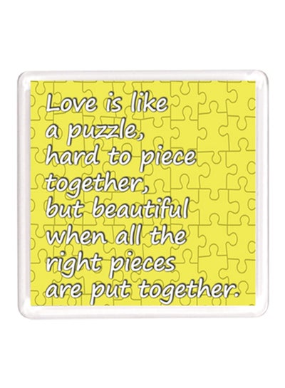 Buy Dubai Love Quote Magnet Yellow/White in UAE