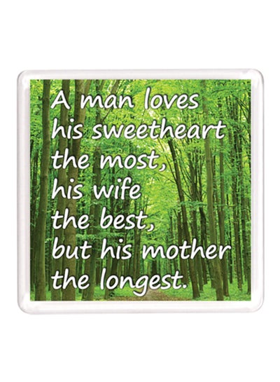 Buy Dubai Mom Love Quote Magnet Green/White in UAE